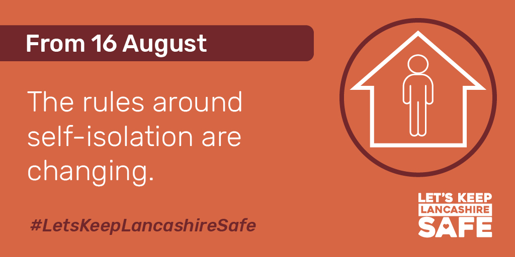 The rules on self isolation are changing from 16 August