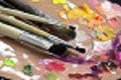 artists pallet and paint brushes