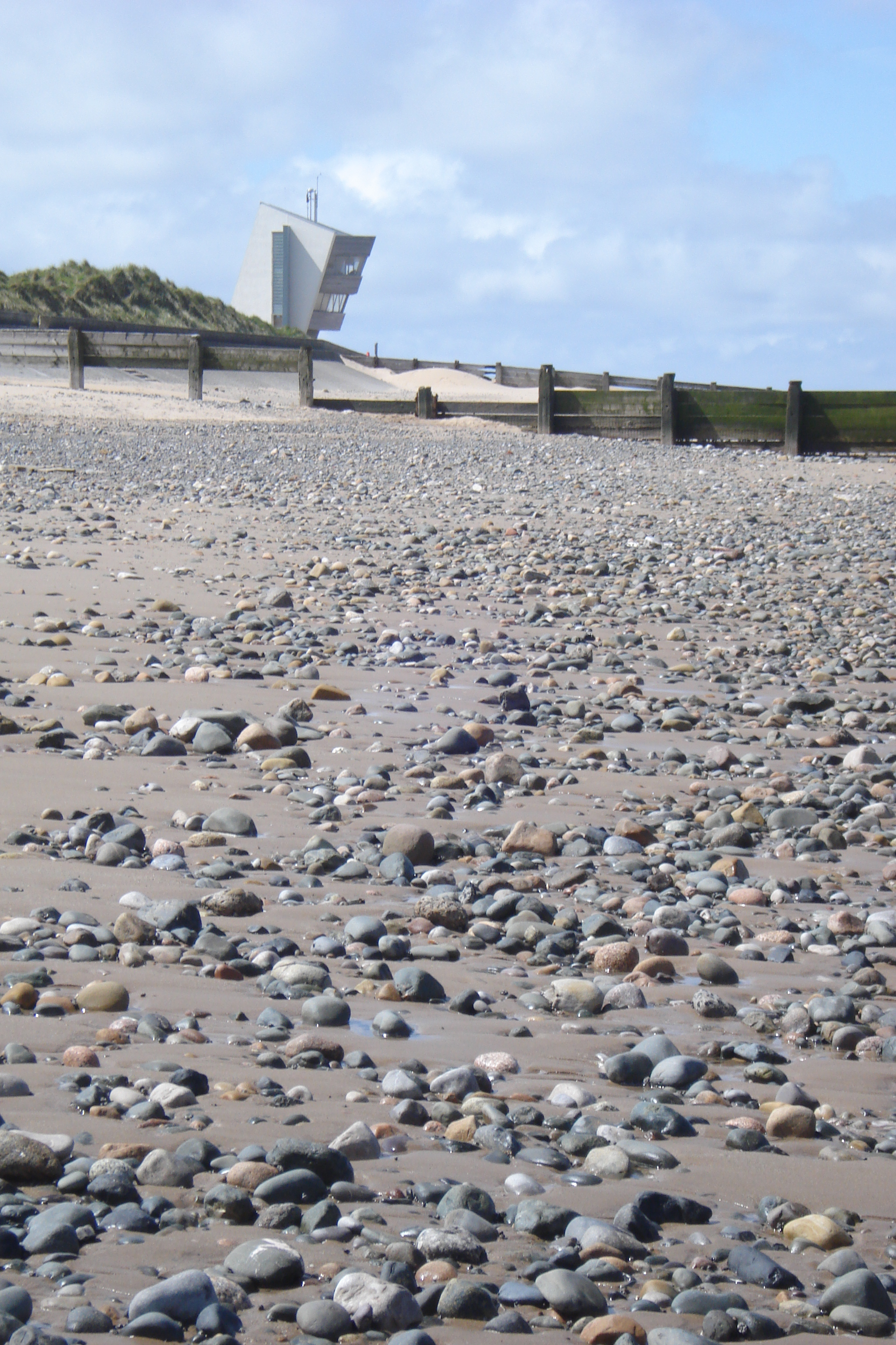 Fleetwood beach with rossall tower in the background