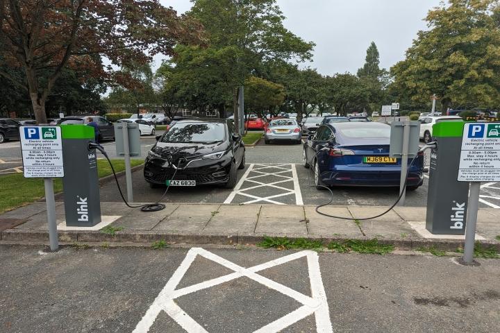 EV Chargers in use at the Civic Centre