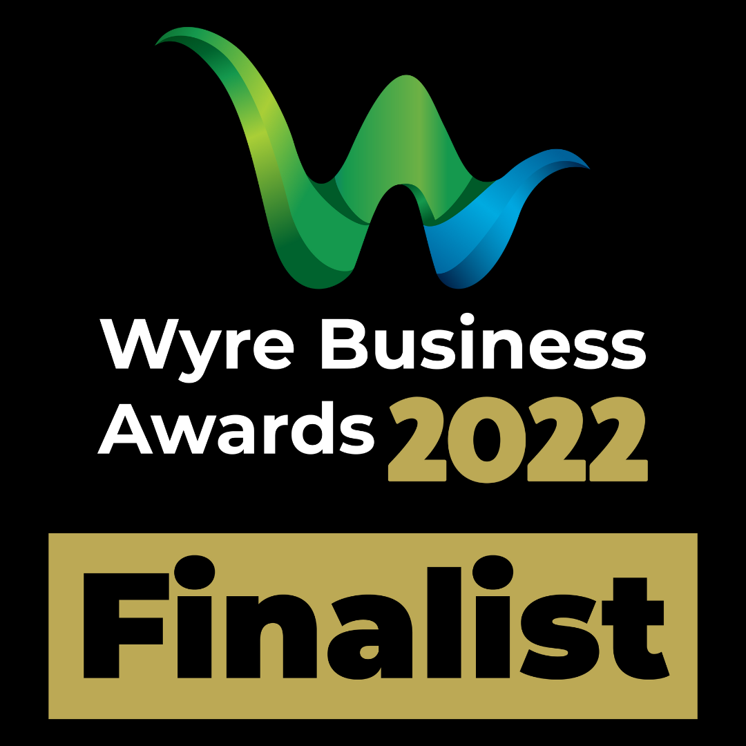 A graphic with the Wyre Business Awards logo and finalists