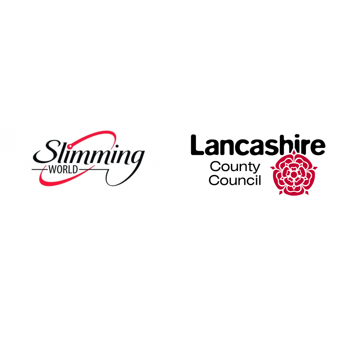 Decorative logo of slimming world and Lancashire County Council