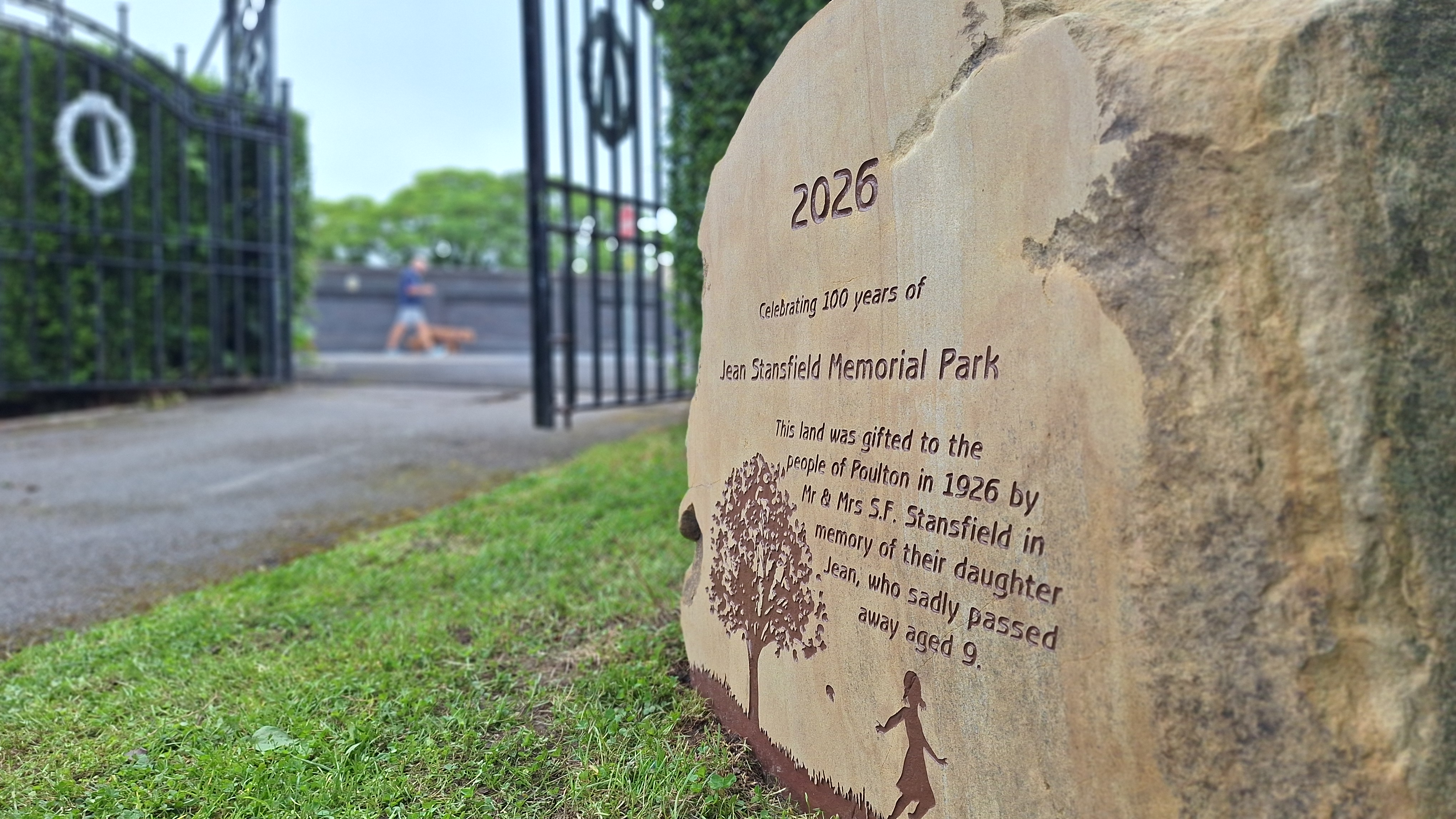 Commemorative stone at Jean Stansfield Park