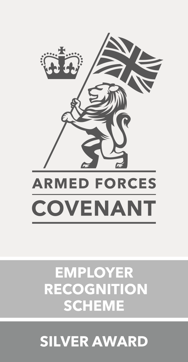 Armed forces covenant employer recognition scheme silver logo