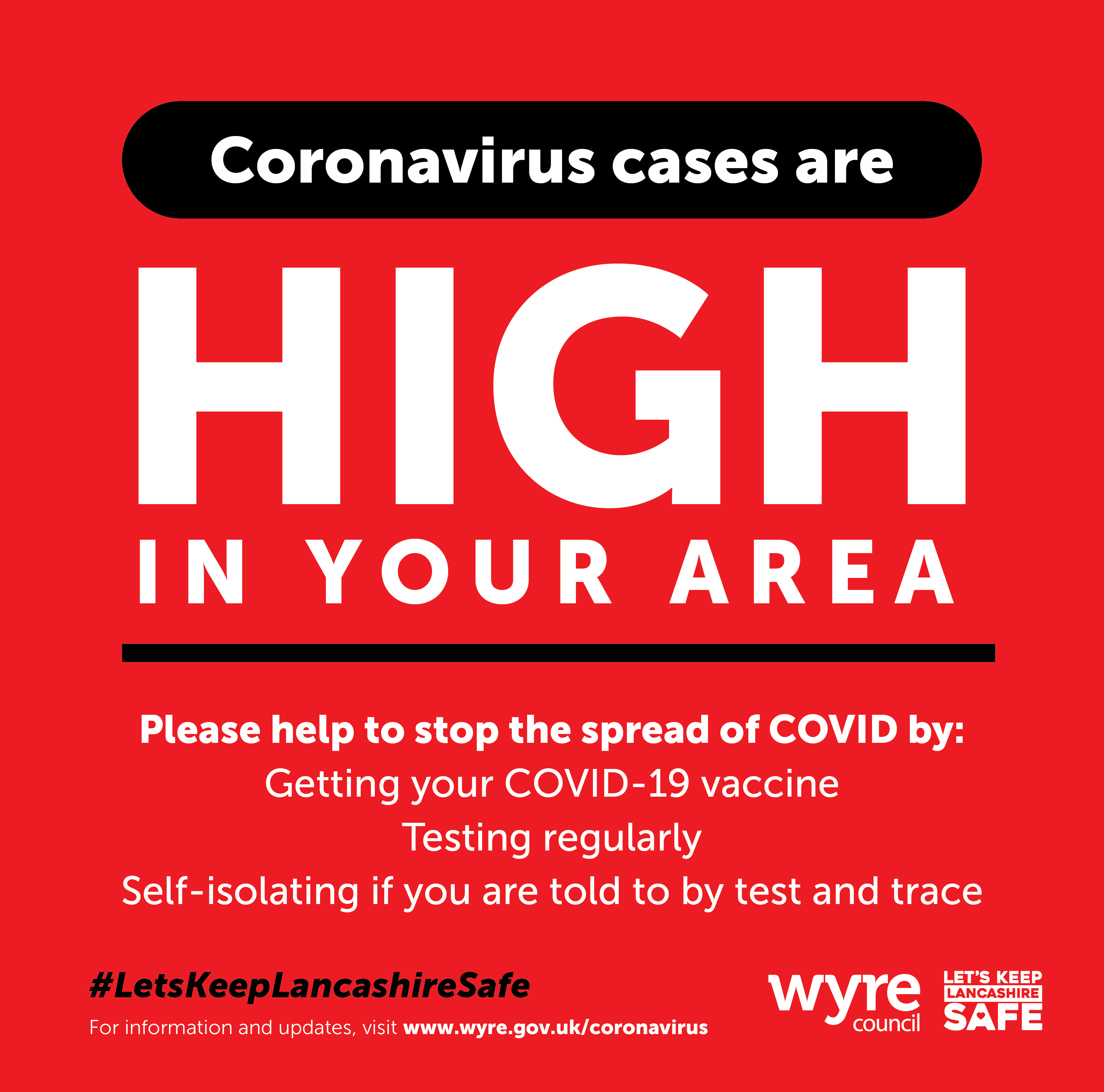 COVID cases are high in Wyre