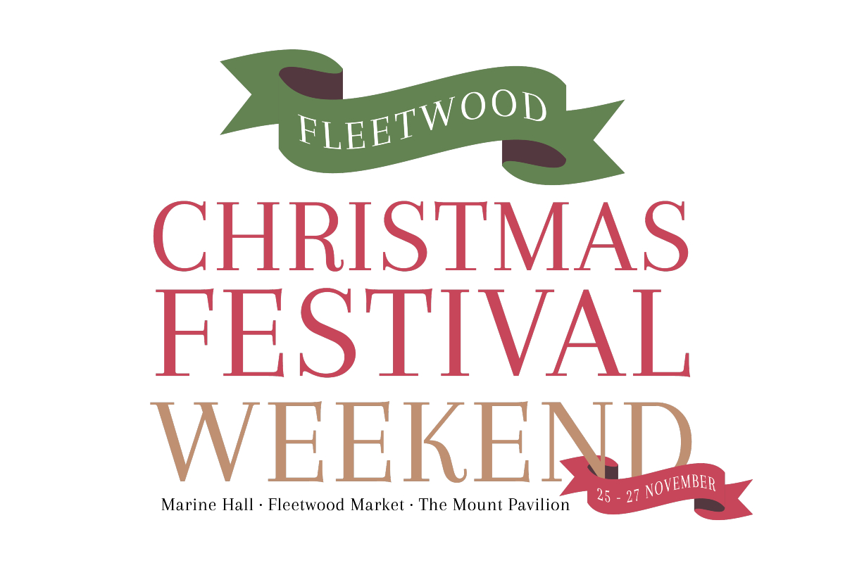 Text in red and green saying Christmas Festival Weekend.