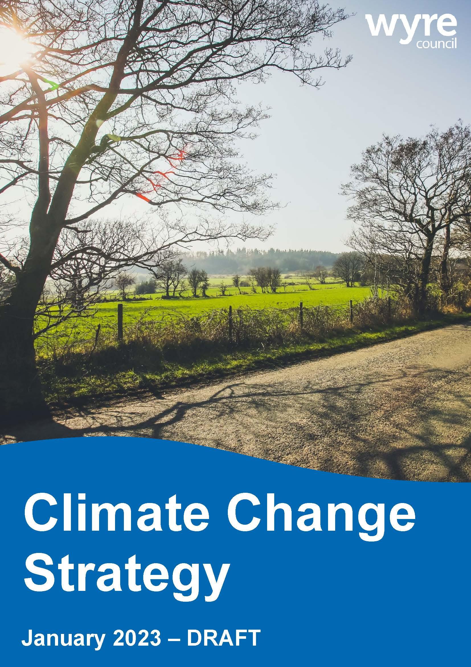Cover of the Climate change strategy document January 2023