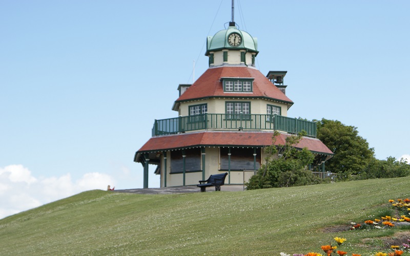 The Mount pavilion on the hill during a sunny day.