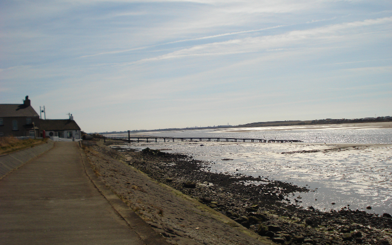 Esplanade and view of seafront at Knott End.