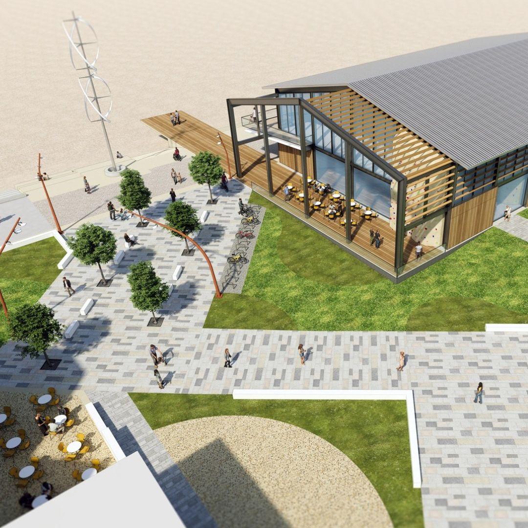 a 3D rendered image of plans