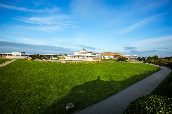 View of Fleetwood's seafront including Marine Hall and Fleetwood Leisure Centre