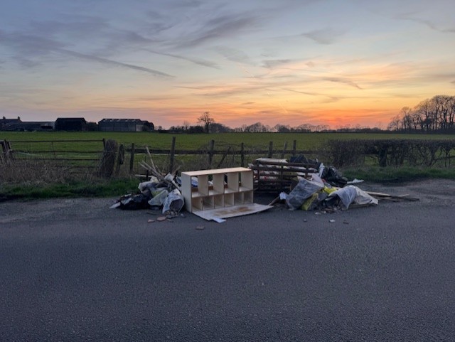 Fly tipping at Hall lane St Michaels