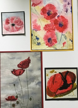 Paintings made at a fun arts session
