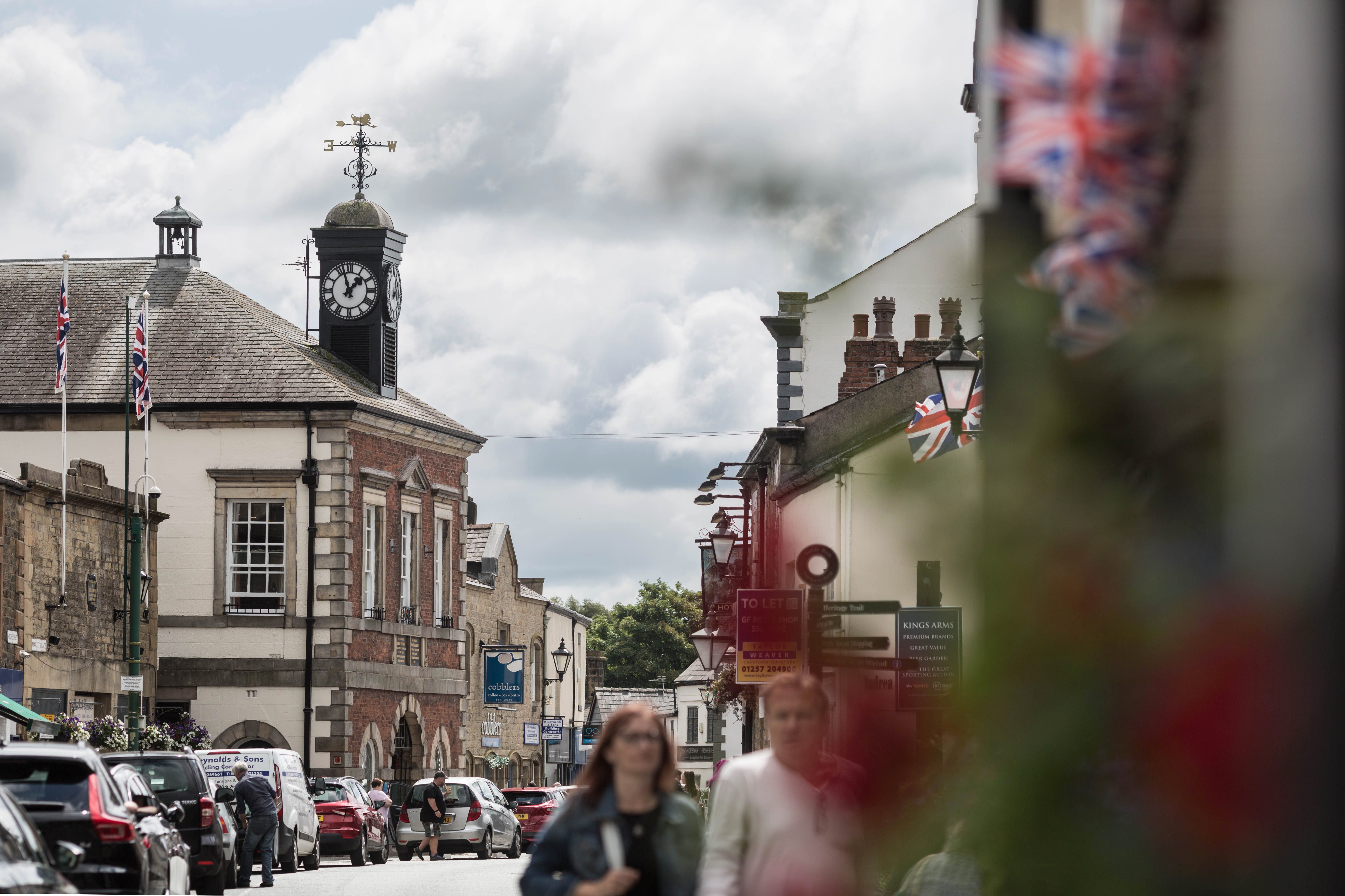 People walking down Garstang high street