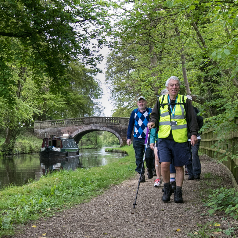 Volunteer taking people walking along the canal in Garstang