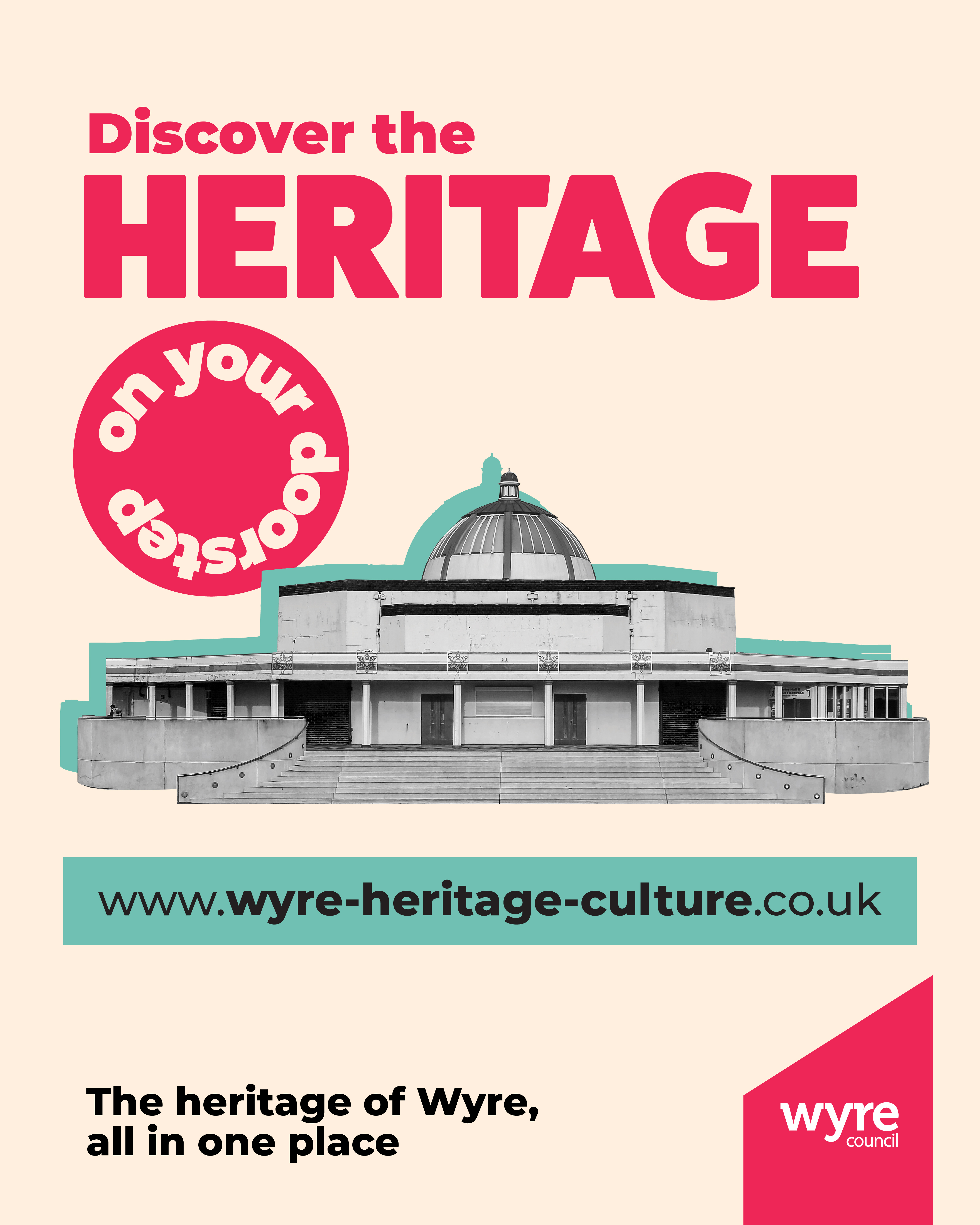 Heritage website advert with Marine Hall on it