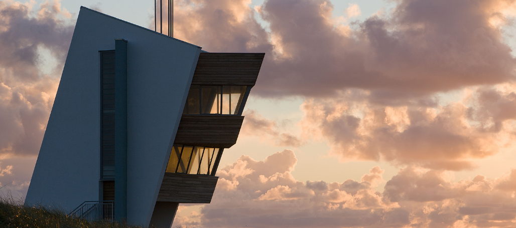 Rossall point tower at sunset