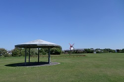 King George's Playing Field with marsh mill in the background