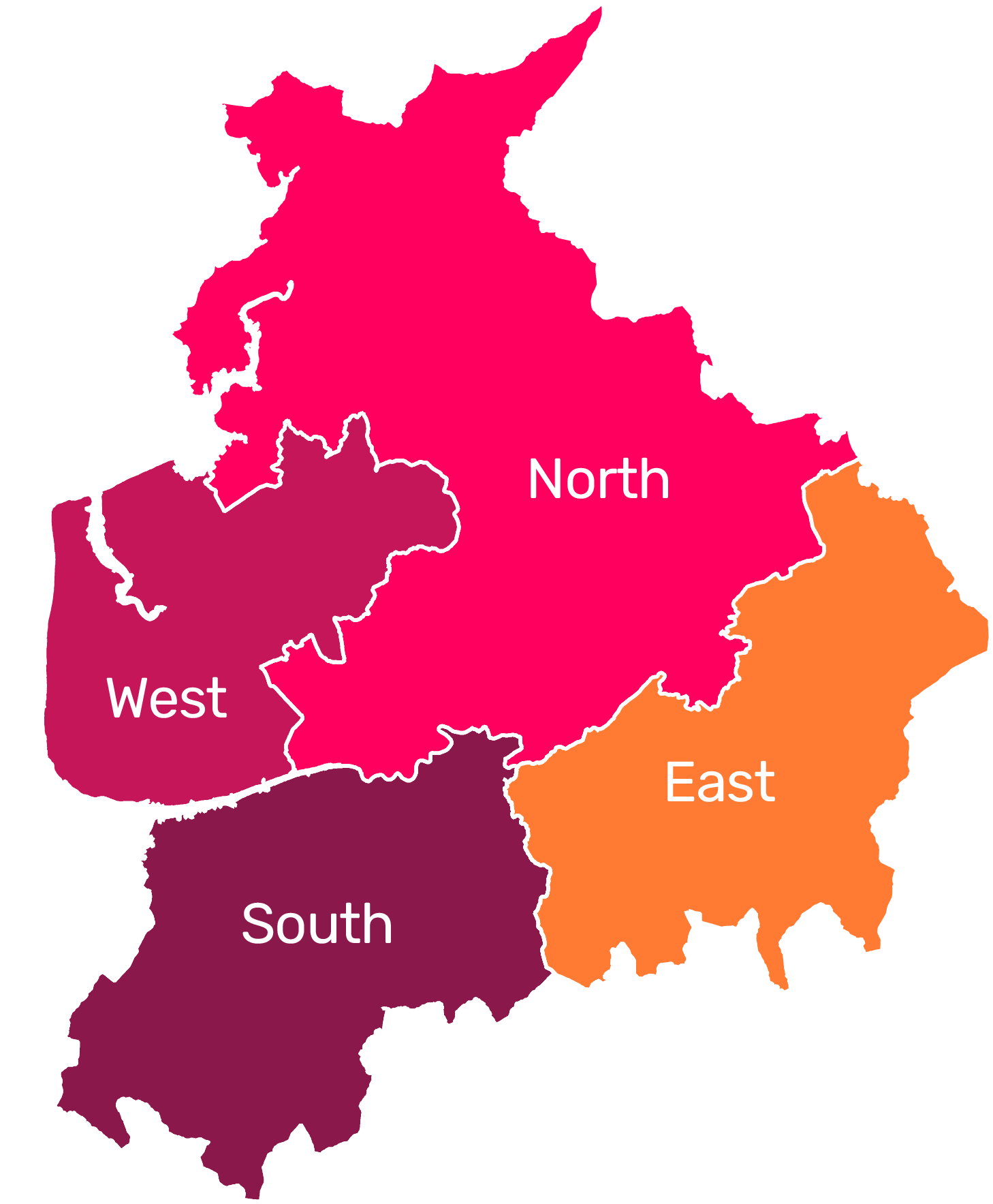 Map showing areas