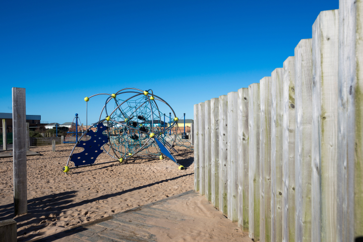 Climbing frame at Marine hall gardens play area
