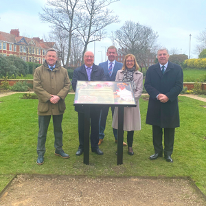 An image of the newly erected Memorial Board at the Gardens within The Mount