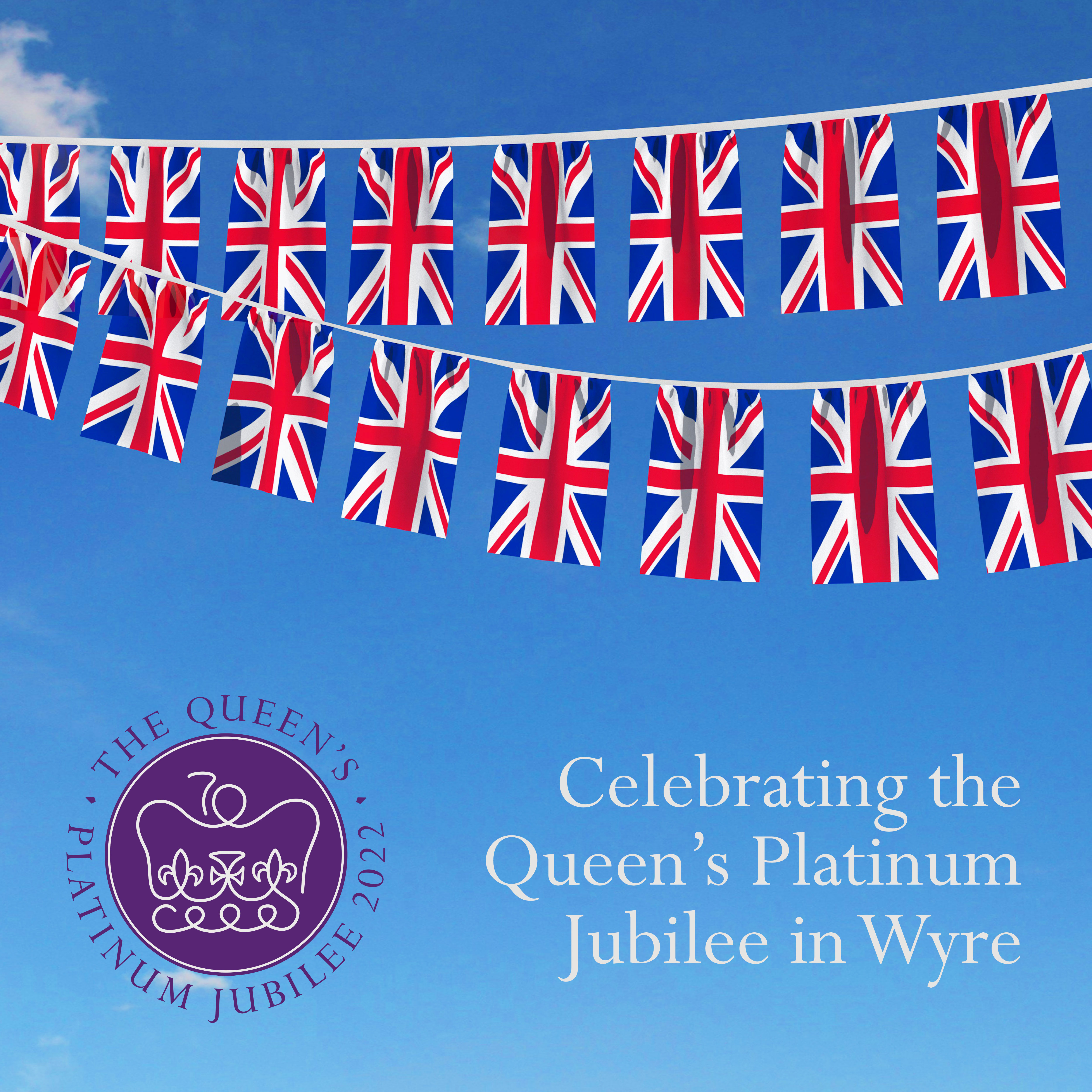 Platinum jubilee celebration image with bunting
