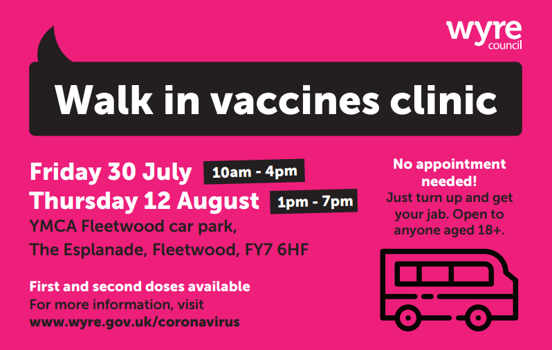 Vaccine van 30 Jul and 12 Aug