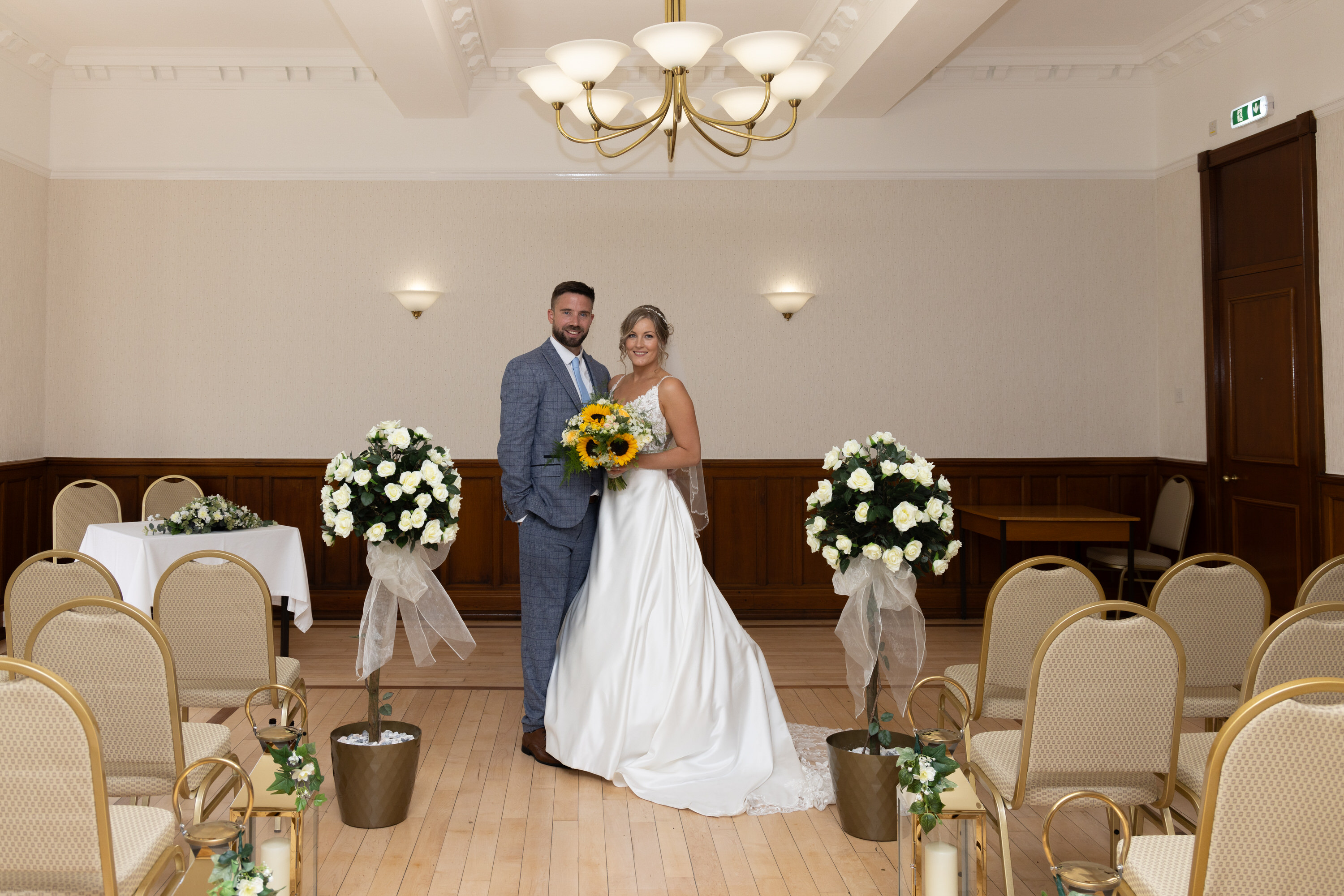 wedding couple at the civic centre