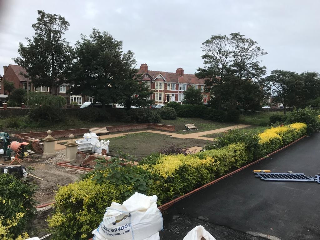 The Mary Hope garden at the Mount undergoing restoration