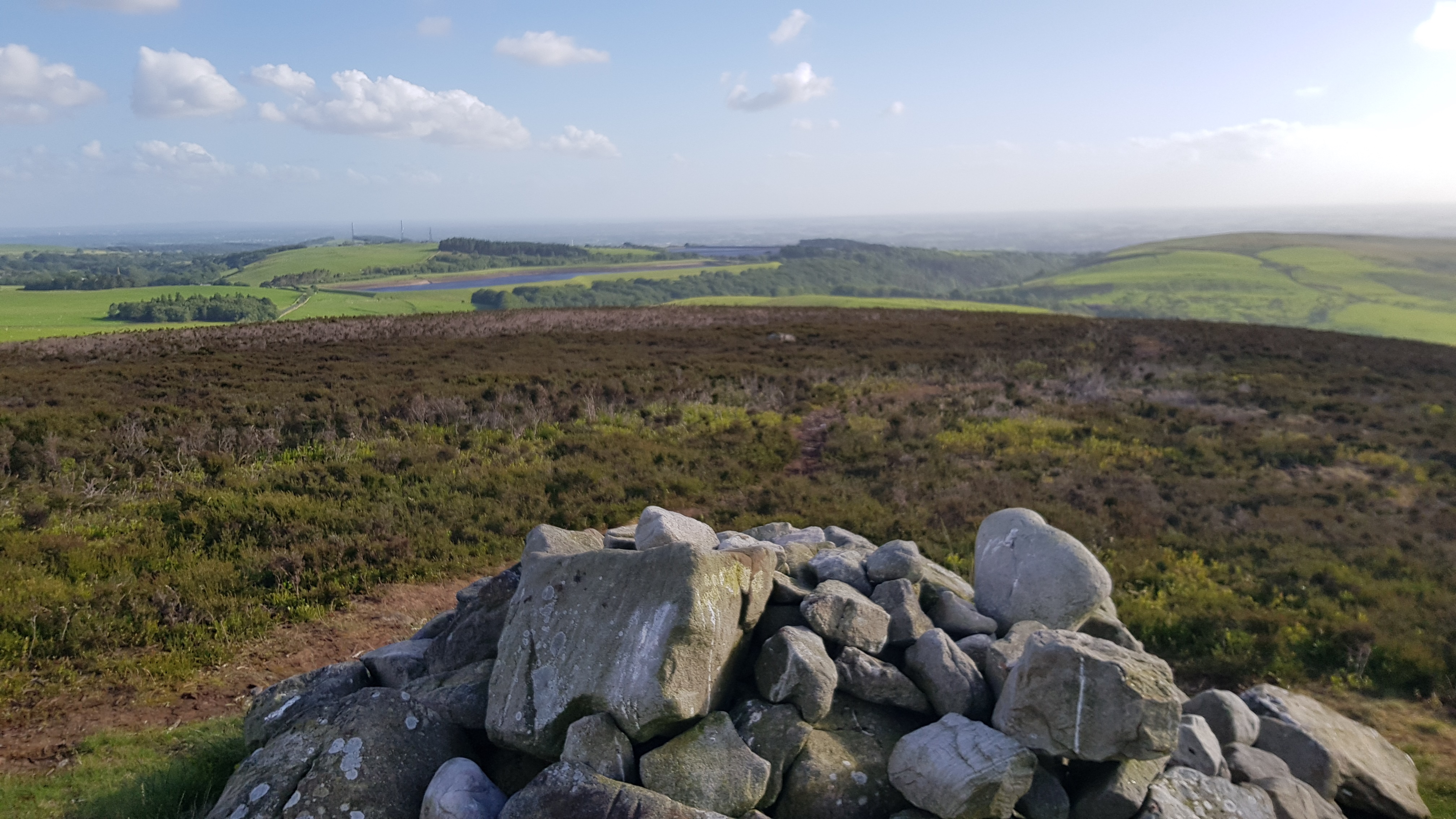 View at the top of harris end fell overlooking barnacre reservoirs