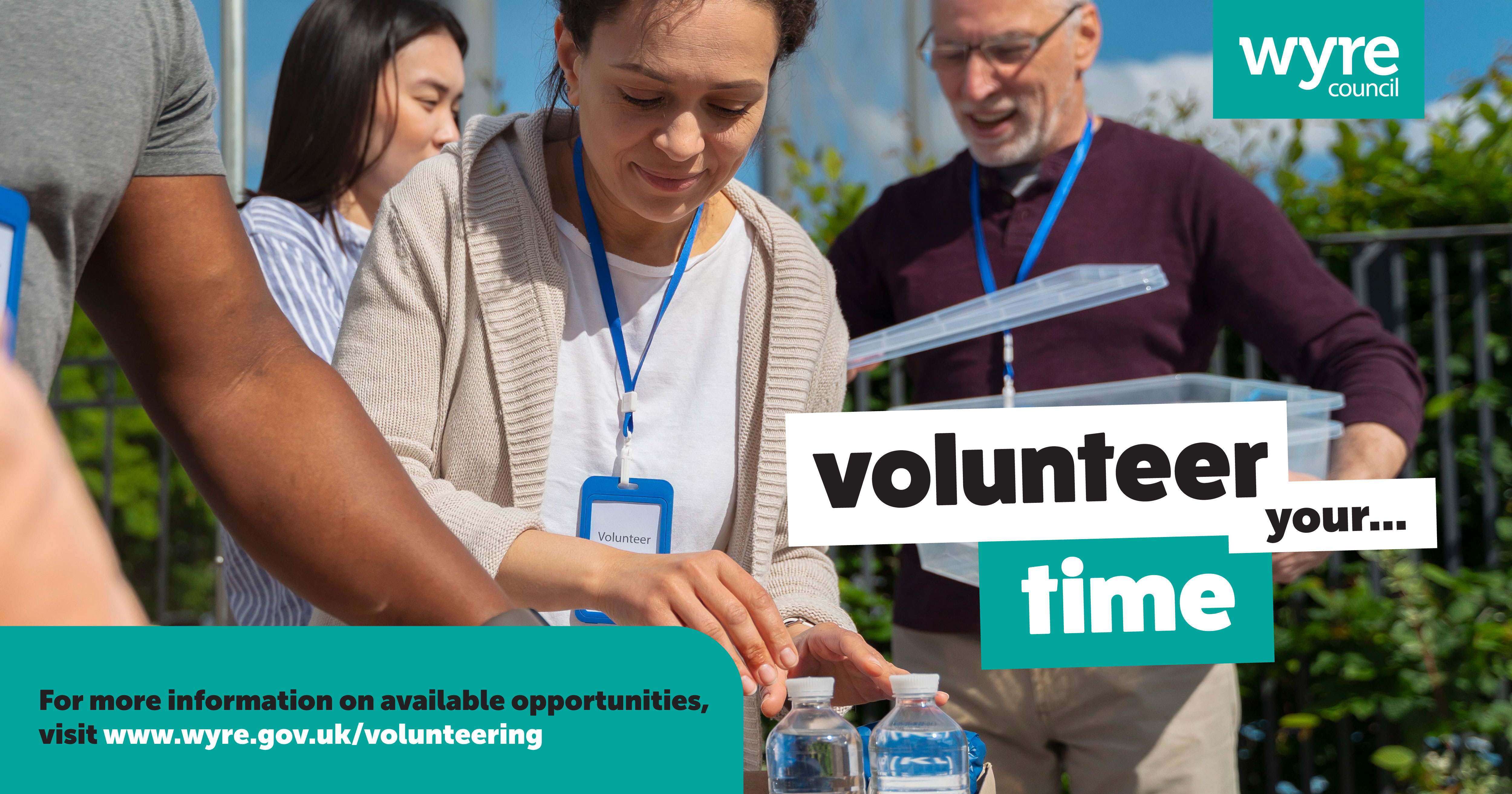 Photograph of people helping out at an event
