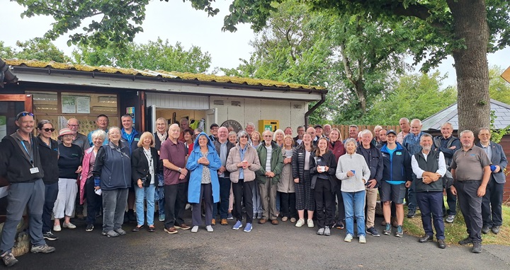 A large group of volunteers smiling for a photograph at Stanah Country Park