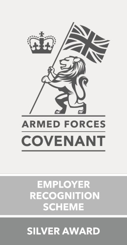 Armed Forces Covenant employer recognition scheme silver award logo.
