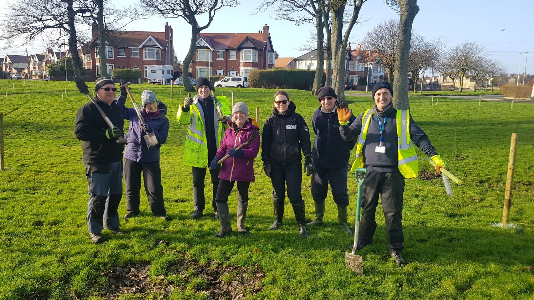 Tree planting volunteers and officers